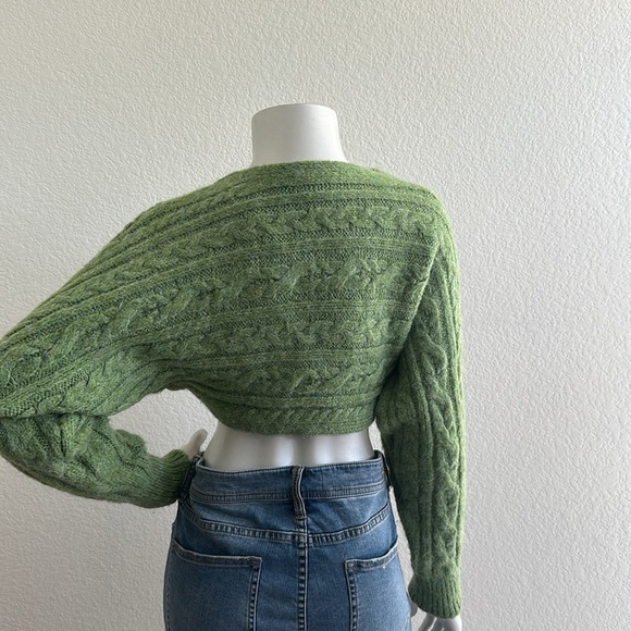 NWOT Zara cable knit sleeve scarf sweater - Picture 11 of 12